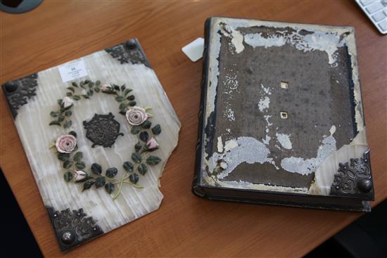 A Victorian morocco bound photograph album, 11.5 x 9.5in.